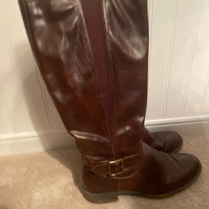 Kim Rogers Belk Riding Boots Brown Buckle